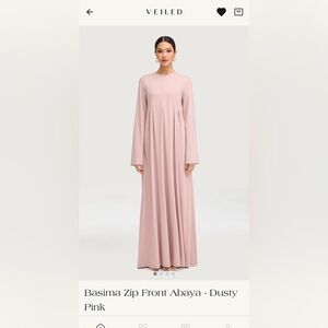 Veiled Front Zip Pink Maxi Dress